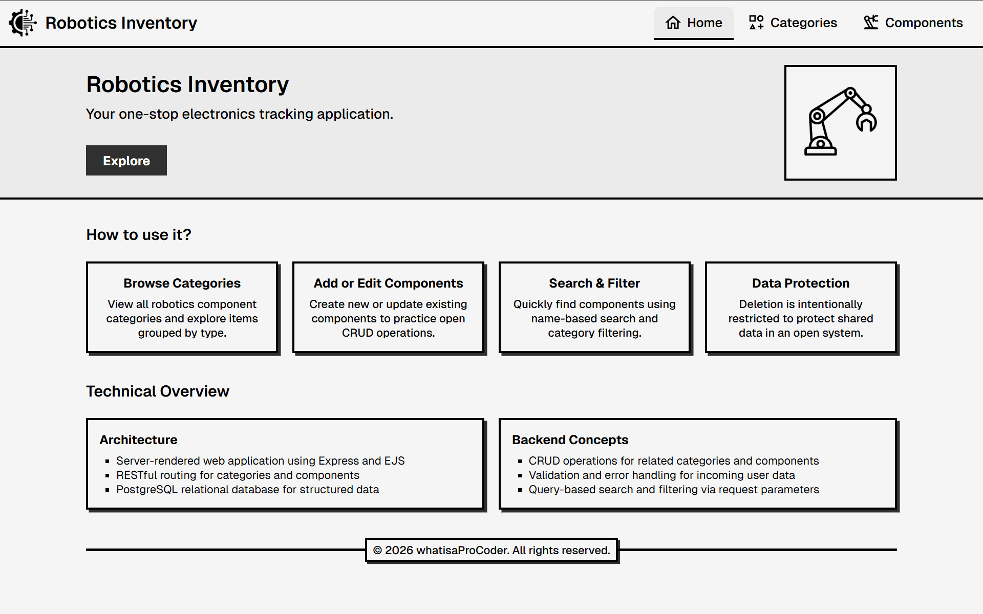 Robotics Inventory System